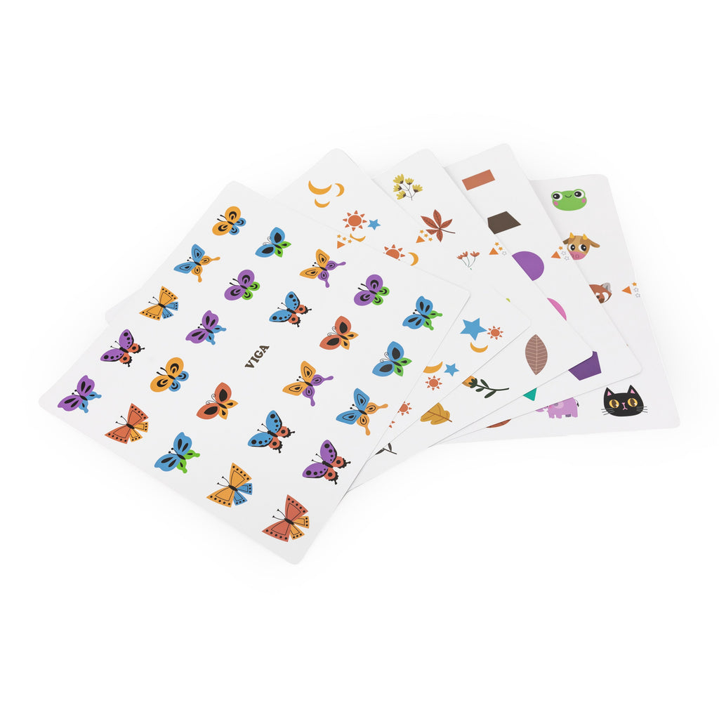 Viga Jumbo Wooden Memory Game - 24-Grid Professional Matching Set with 5 Double-Sided Cards