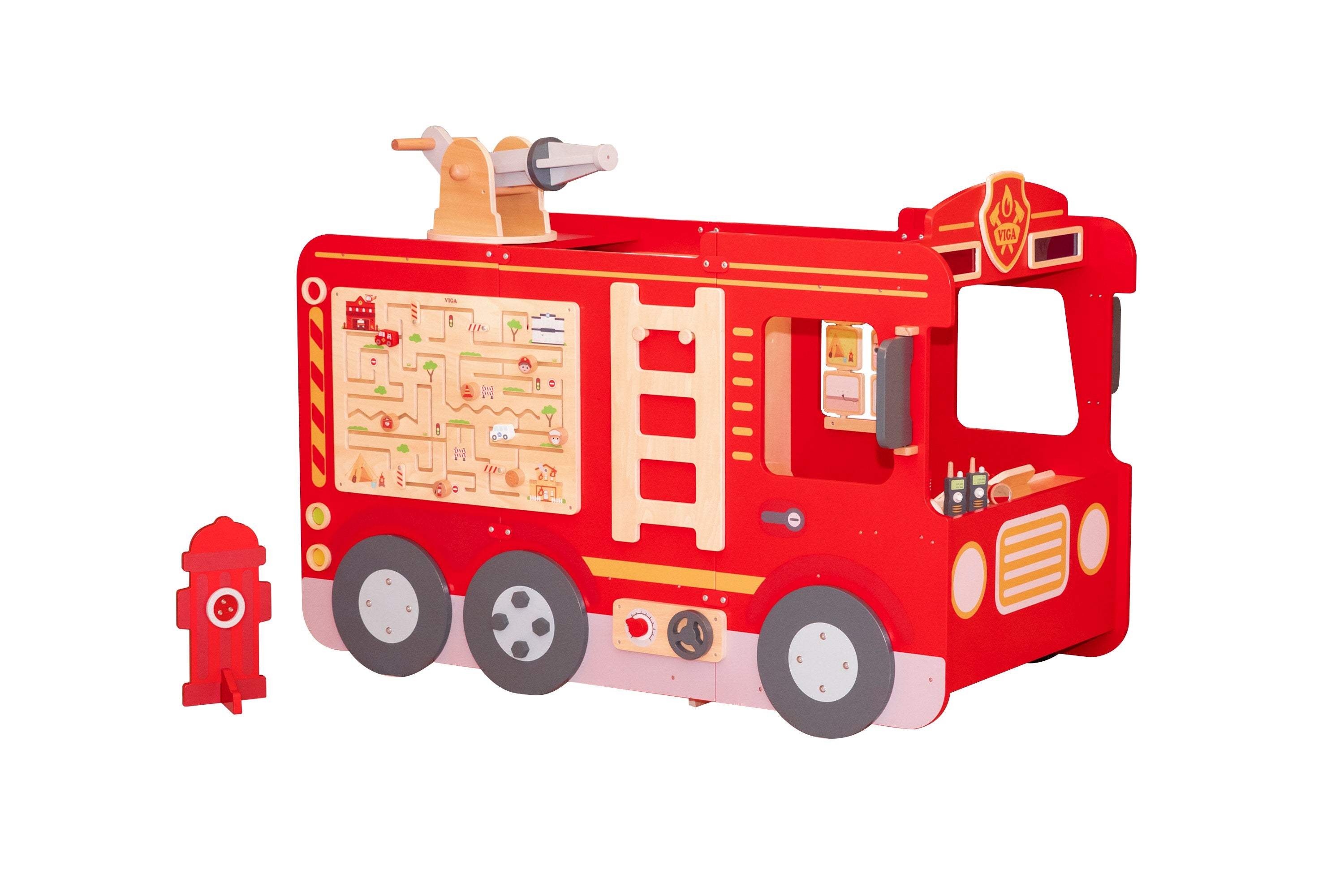 Viga 1.5m Giant Wooden Fire Engine - Immersive Role-Play & Sensory Activity Center