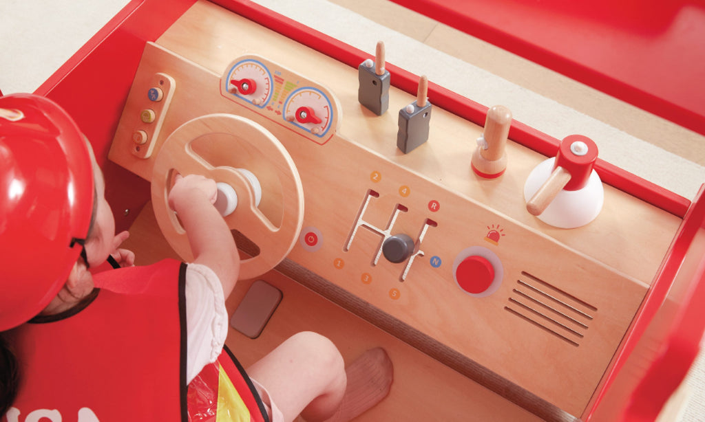Viga 1.5m Giant Wooden Fire Engine - Immersive Role-Play & Sensory Activity Center