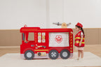 Viga 1.5m Giant Wooden Fire Engine - Immersive Role-Play & Sensory Activity Center