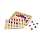 Viga Wooden 4-in-a-Row Strategy Game - 42pc Classic Logic & Alignment Set