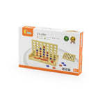 Viga Wooden 4-in-a-Row Strategy Game - 42pc Classic Logic & Alignment Set