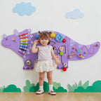 Viga Triceratops 3-Piece Wall Toy - Interactive Montessori Dinosaur Activity Center