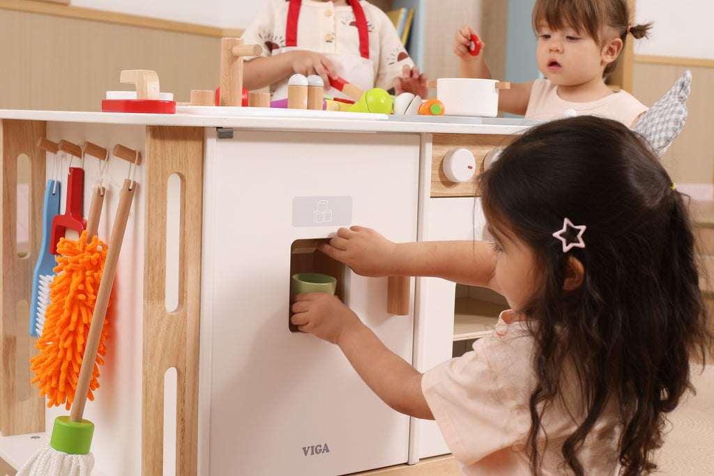 Viga All-in-One Household & Cleaning Activity Center - 31-Piece Montessori Life Skills Station