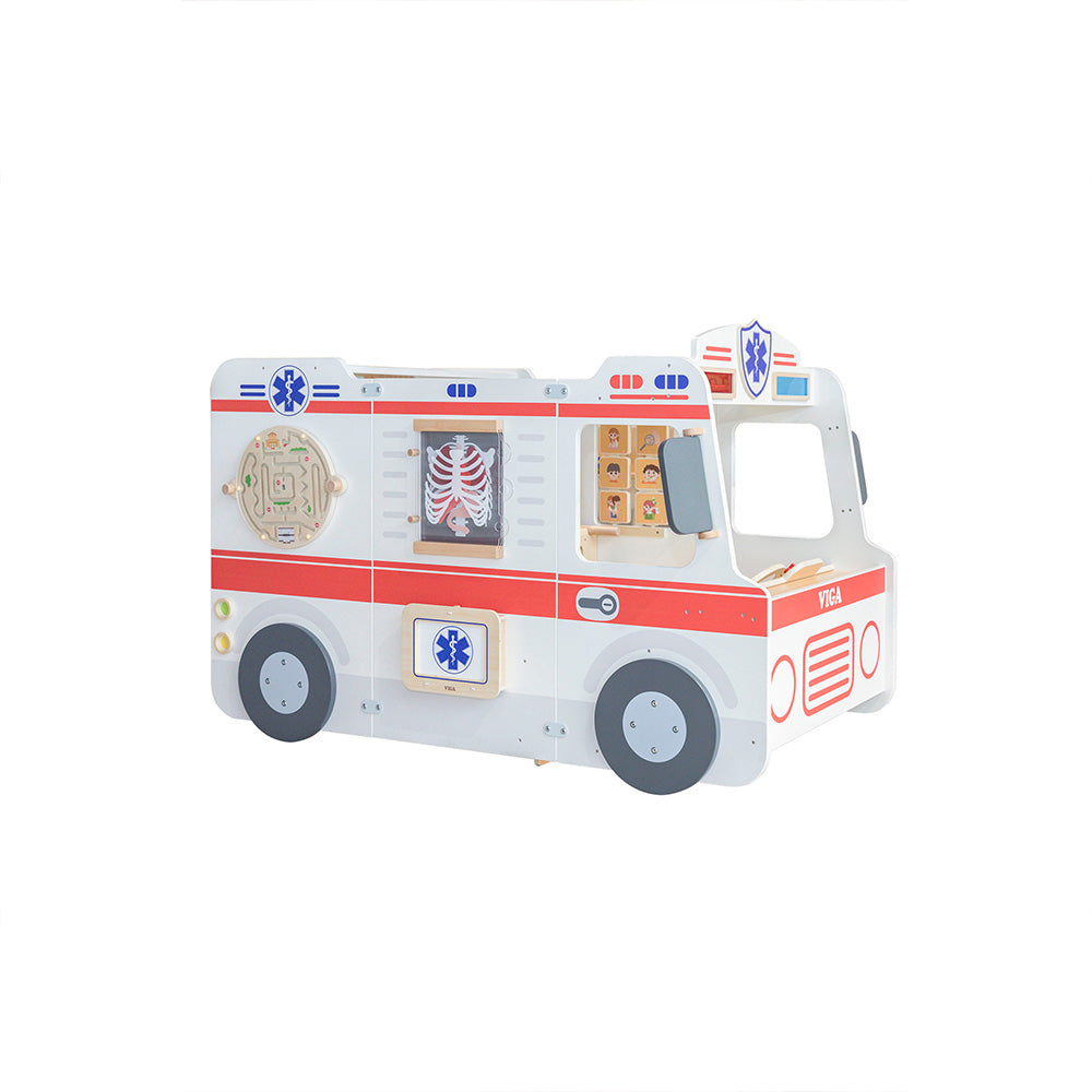 Viga Super Ambulance Medical Role-Play Center - Large-Scale 20+ Piece First Aid Education Station