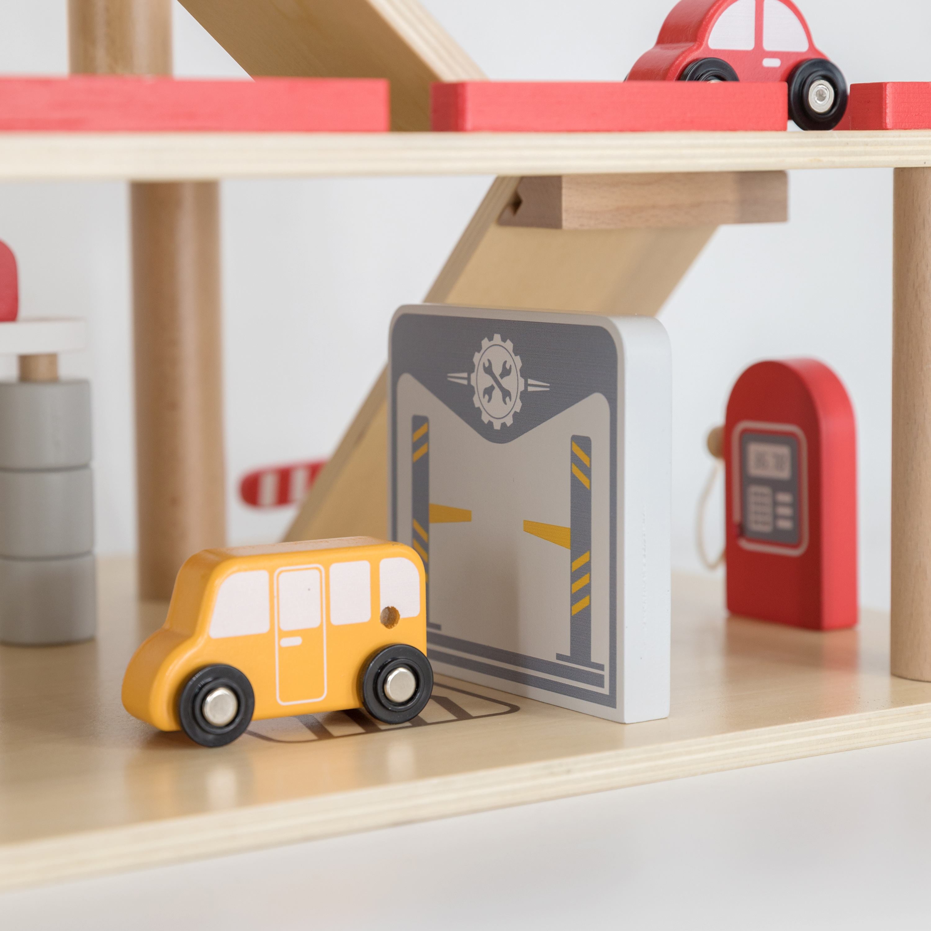 Viga Grand 4-Level Wooden Parking Garage - Deluxe City Service Center with Elevator