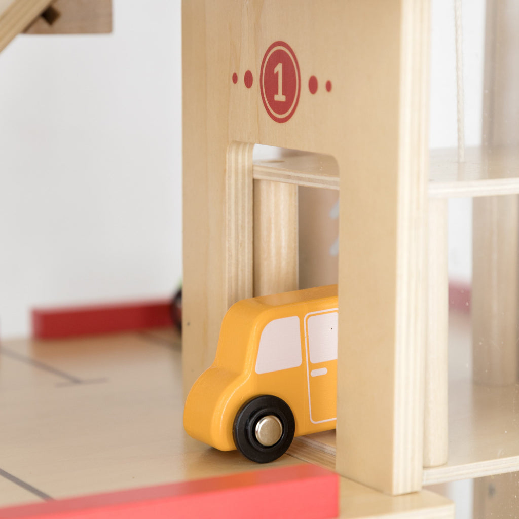 Viga Grand 4-Level Wooden Parking Garage - Deluxe City Service Center with Elevator