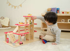 Viga Grand 4-Level Wooden Parking Garage - Deluxe City Service Center with Elevator