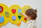 Viga 1.5m Caterpillar Sensory Wall Activity Center - 10-in-1 Wooden Wall Toy