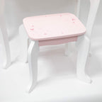 Viga Vintage Pink Wooden Vanity Table & Stool Set - 10-Piece Montessori Role Play Toy