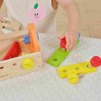 Viga 24-Piece Wooden Tool Basket - Portable Montessori Engineering Caddy