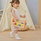 Viga 24-Piece Wooden Tool Basket - Portable Montessori Engineering Caddy