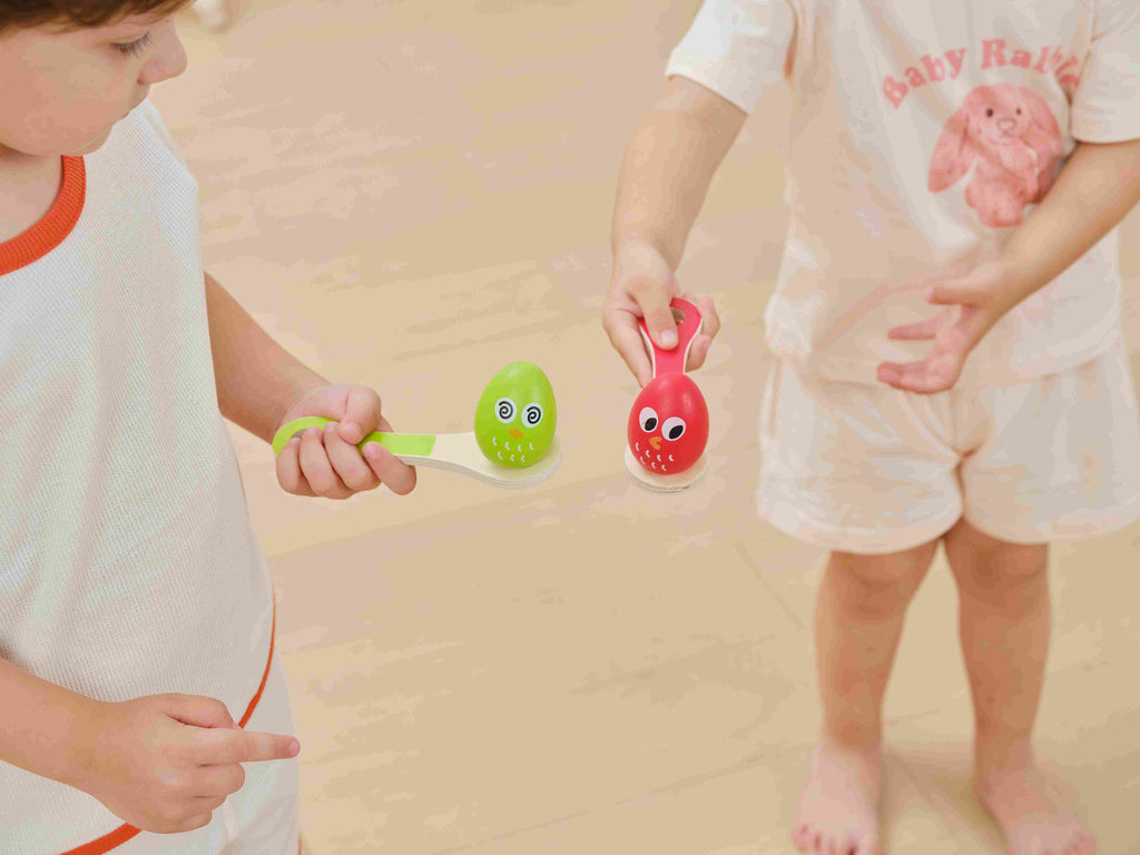 Viga Wooden Egg and Spoon Race Game - 8pc Adjustable Difficulty Balance Set