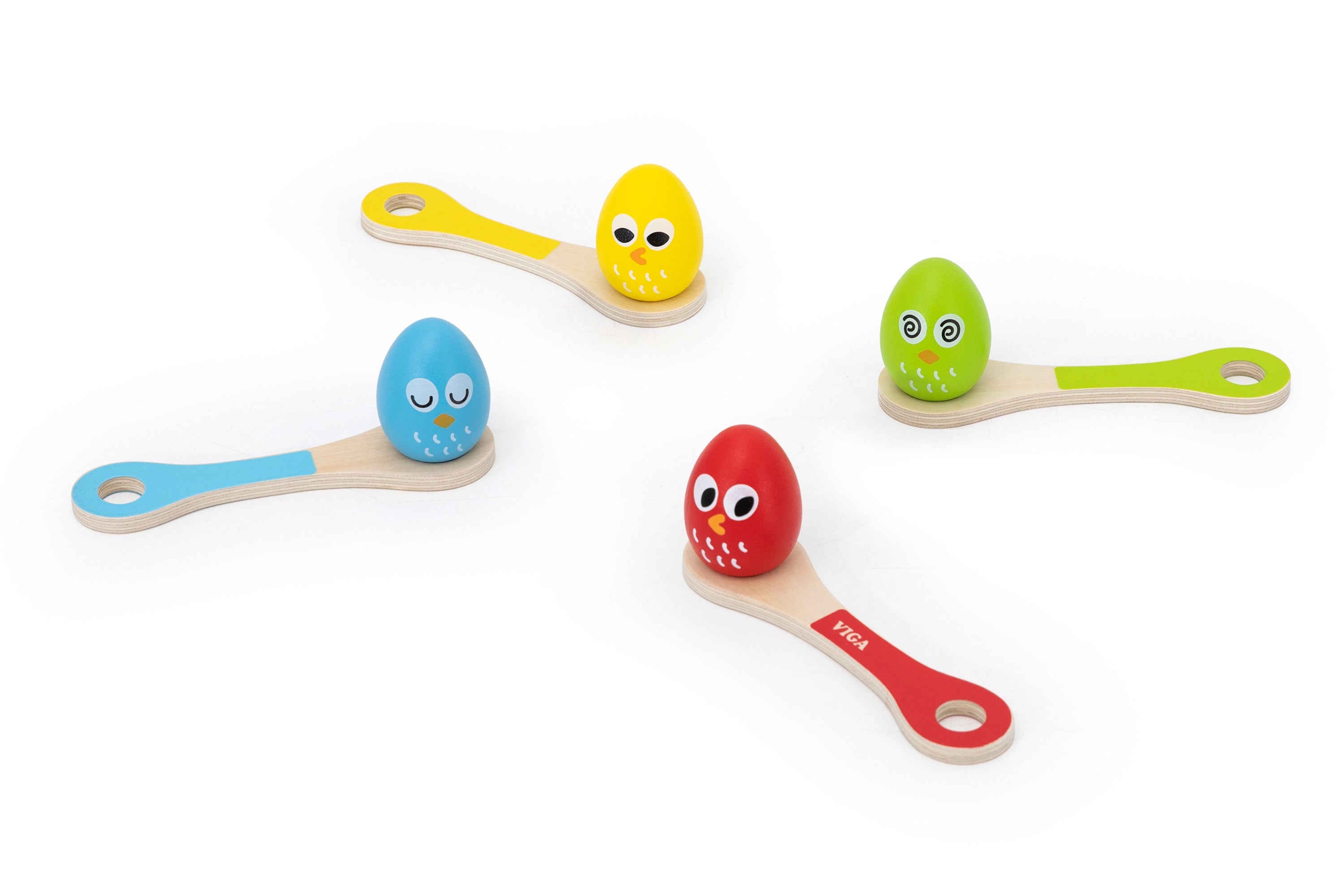 Viga Wooden Egg and Spoon Race Game - 8pc Adjustable Difficulty Balance Set