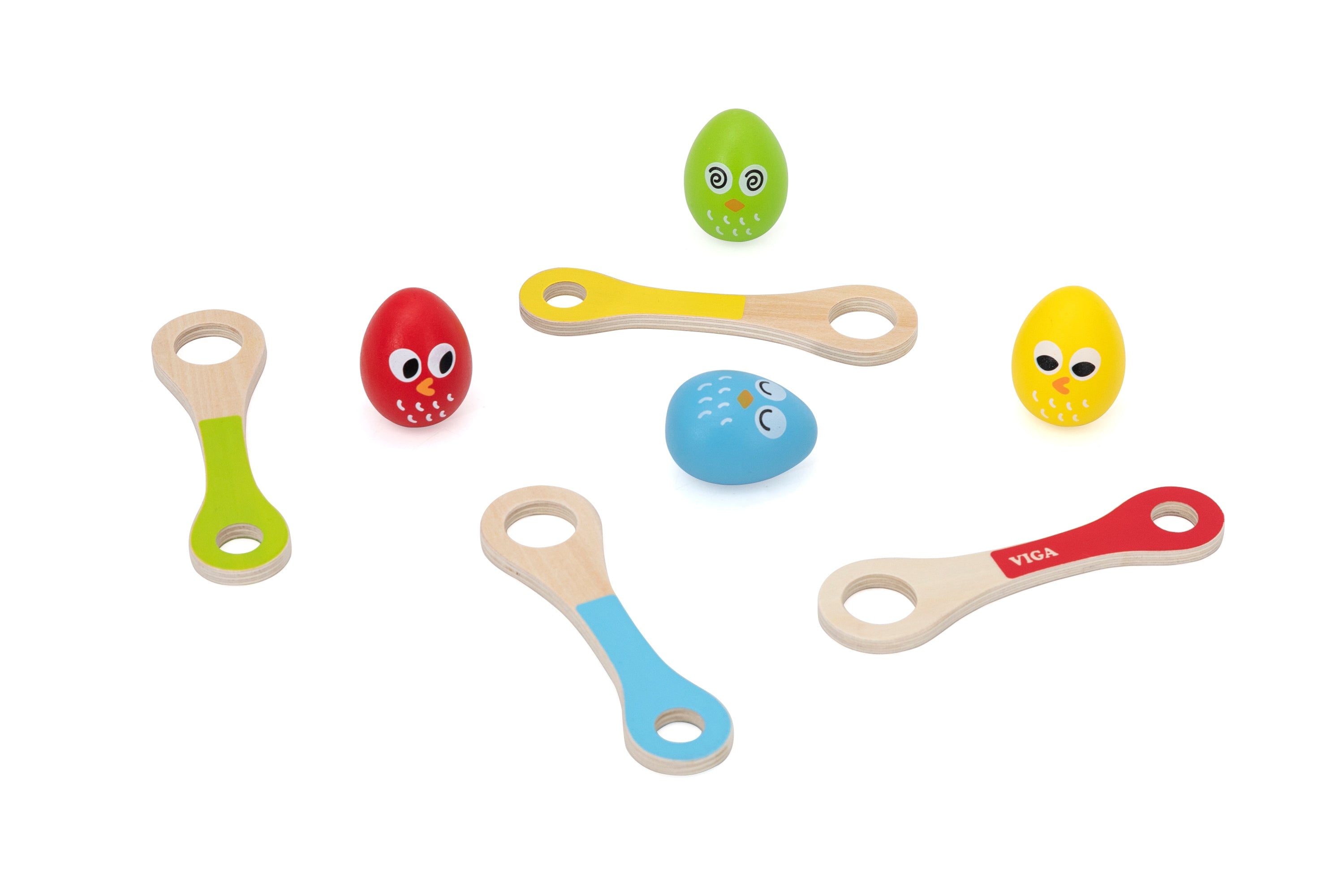 Viga Wooden Egg and Spoon Race Game - 8pc Adjustable Difficulty Balance Set