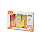 Viga Compact Wooden Fruit Slicing & Matching Set - 6-Piece Montessori Starter Toy