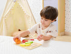 Viga Compact Wooden Fruit Slicing & Matching Set - 6-Piece Montessori Starter Toy