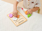 Viga Compact Wooden Vegetable Slicing & Matching Set - 6-Piece Montessori Starter Toy