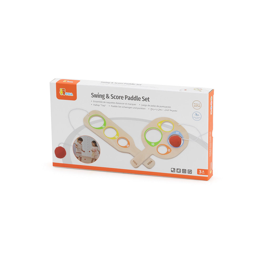 Viga Handheld Wooden Catch-and-Toss Skill Game - 2-Pack Precision Scoring Set