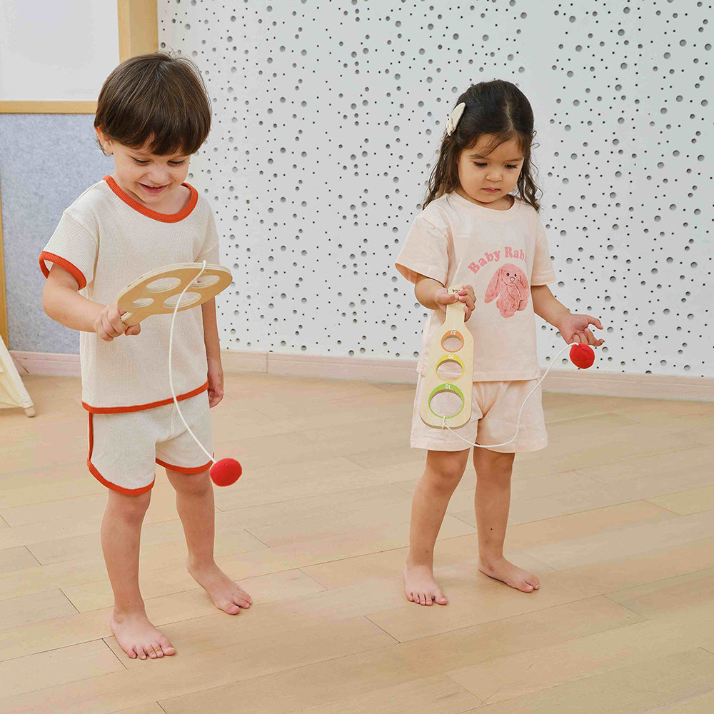 Viga Handheld Wooden Catch-and-Toss Skill Game - 2-Pack Precision Scoring Set