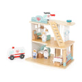 Viga 3-Story Wooden Hospital Playset - 11-Piece Emergency Rescue Center with Ambulance & Helicopter