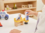 Viga 3-Story Wooden Police Station Playset - 12-Piece Patrol Headquarters with Police Car & Copter