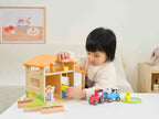 Viga 3-Story Wooden Farm Buddies Playset - 15-Piece Discovery Center with Tractor & Animals