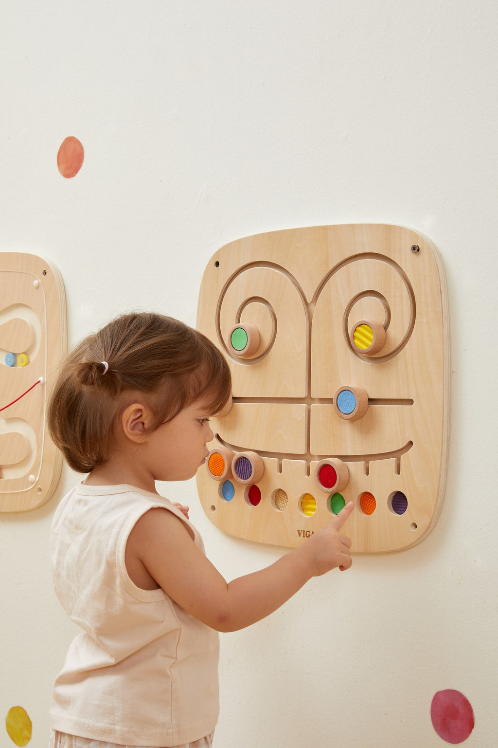 Viga Wooden Tactile Matching Wall Toy - Montessori Sensory Texture Pairing Board