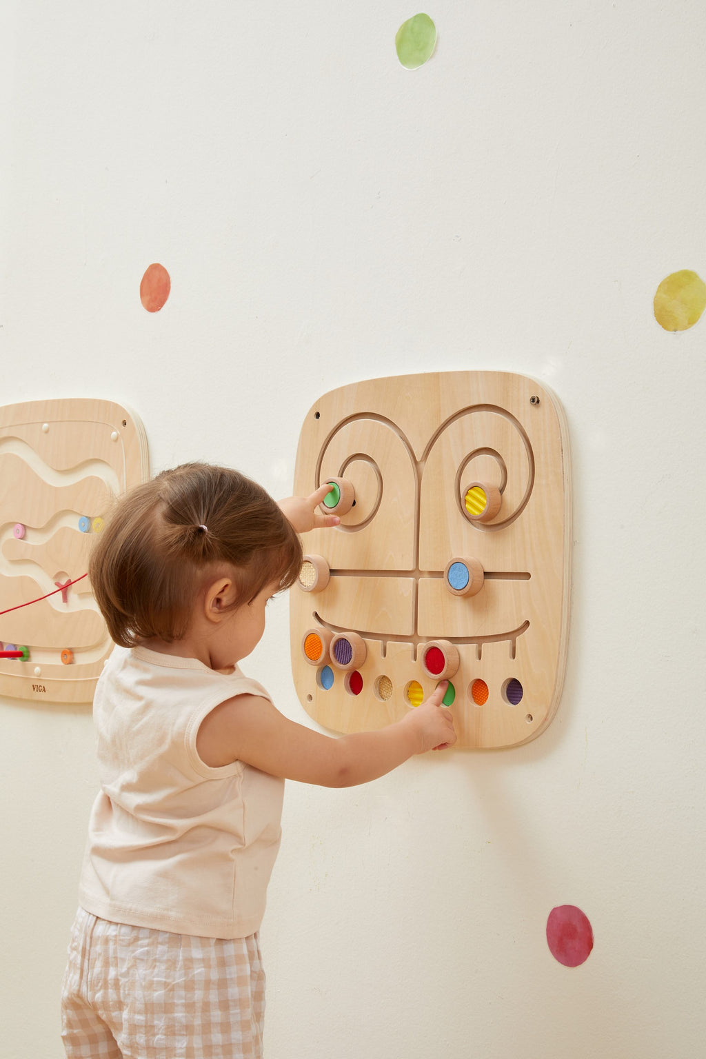 Viga Wooden Tactile Matching Wall Toy - Montessori Sensory Texture Pairing Board