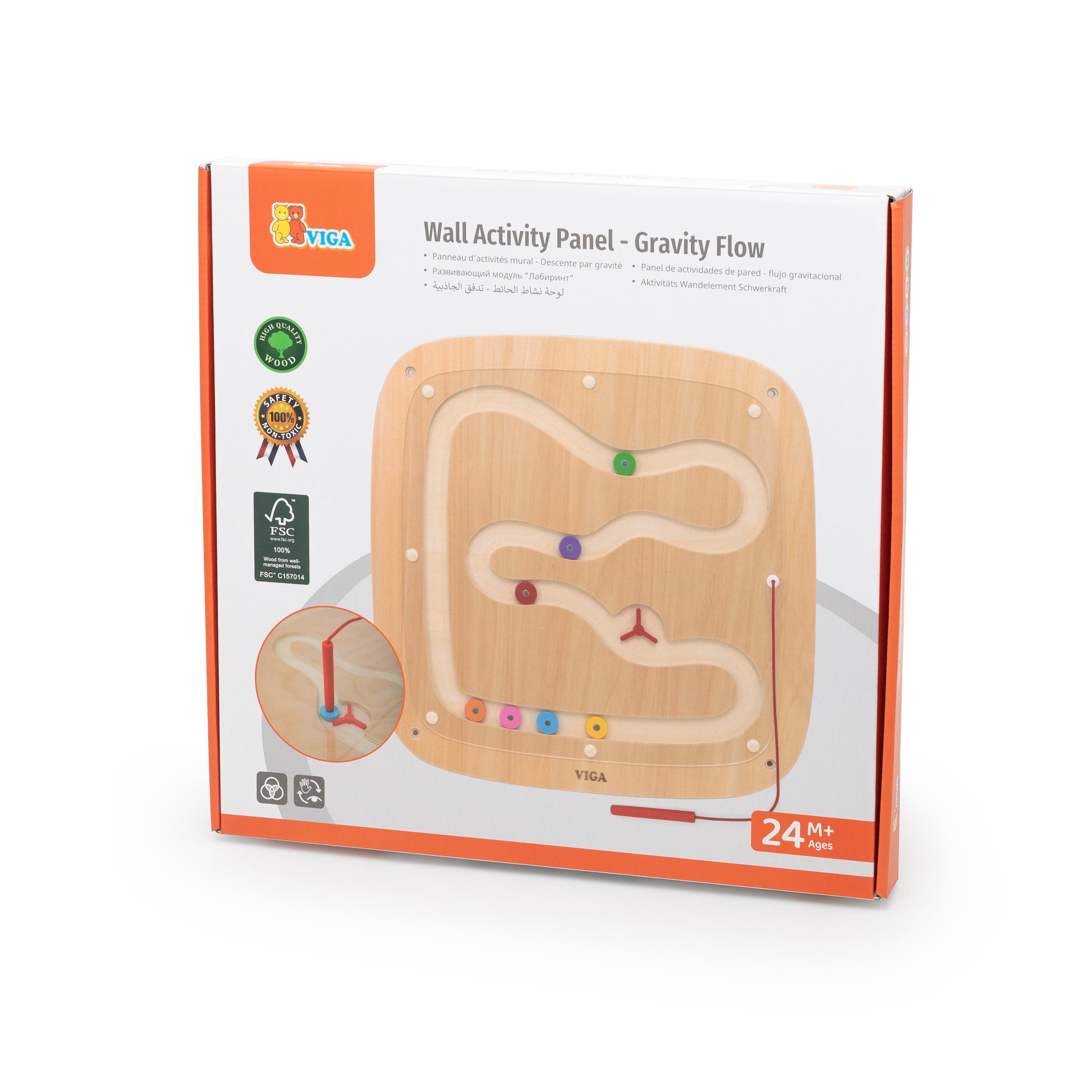 Viga Wooden Gravity Drop Wall Toy - Magnetic STEM Physics Activity Board