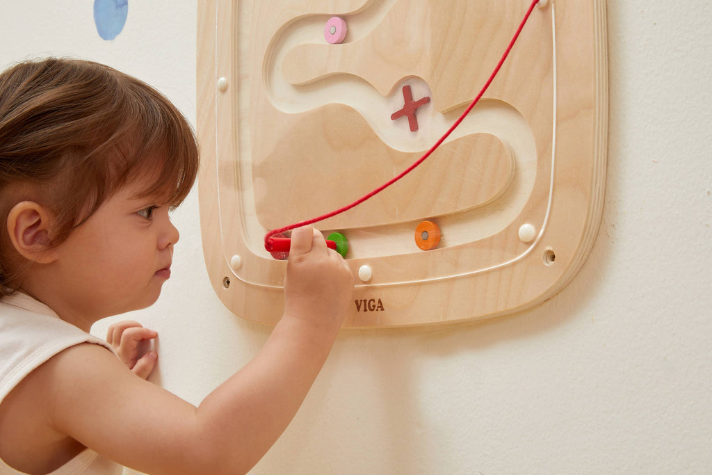 Viga Wooden Gravity Drop Wall Toy - Magnetic STEM Physics Activity Board