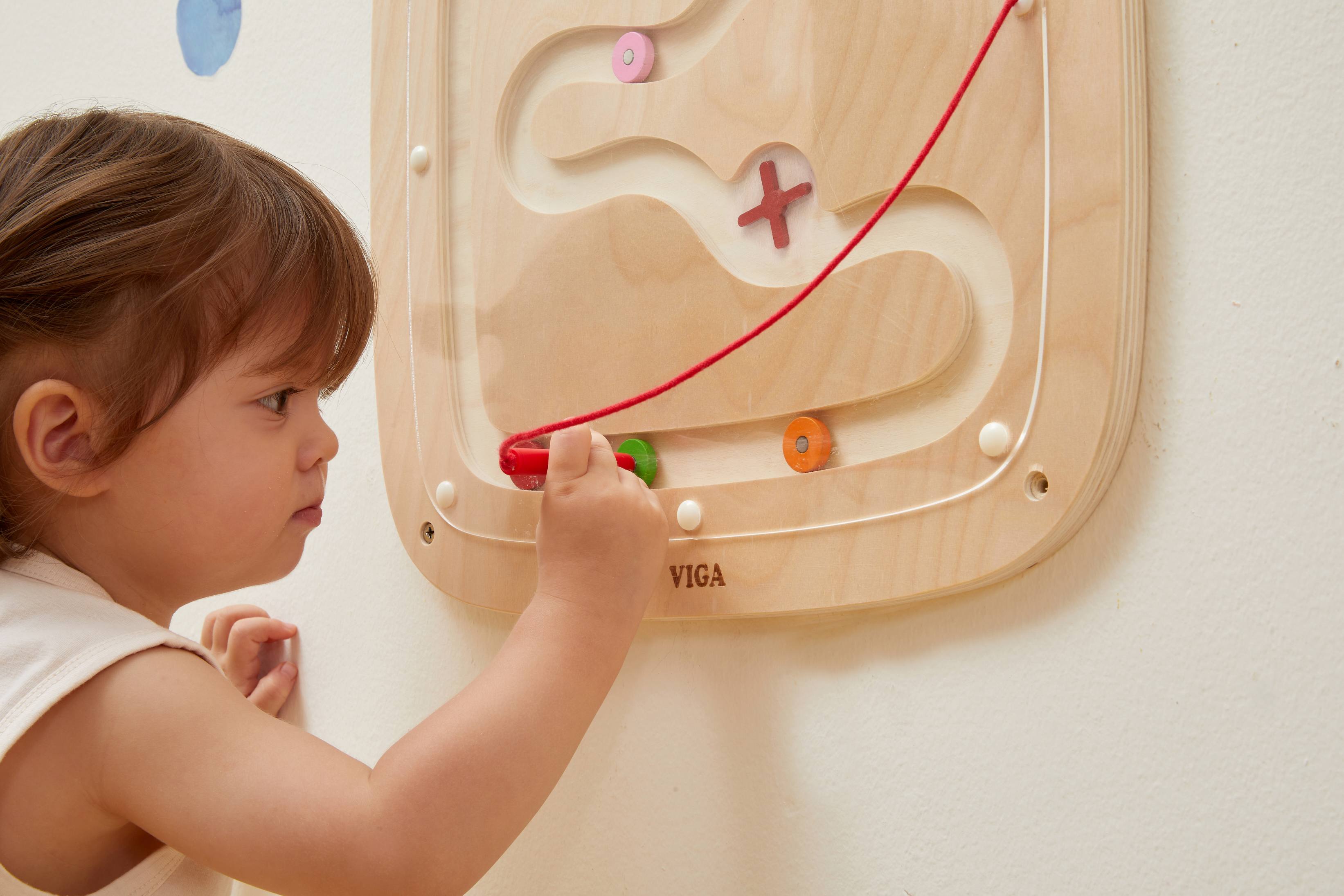 Viga Wooden Gravity Drop Wall Toy - Magnetic STEM Physics Activity Board