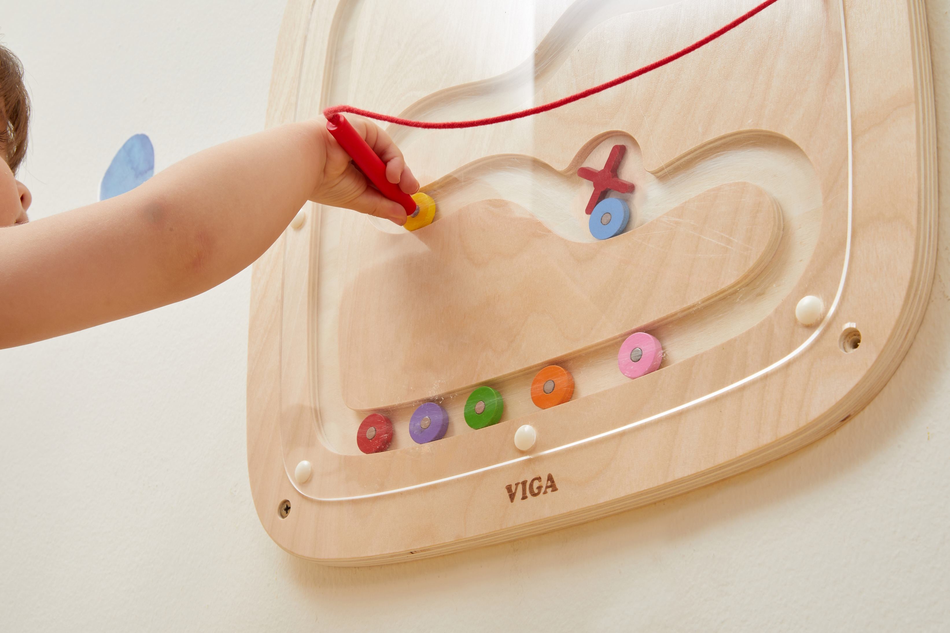 Viga Wooden Gravity Drop Wall Toy - Magnetic STEM Physics Activity Board