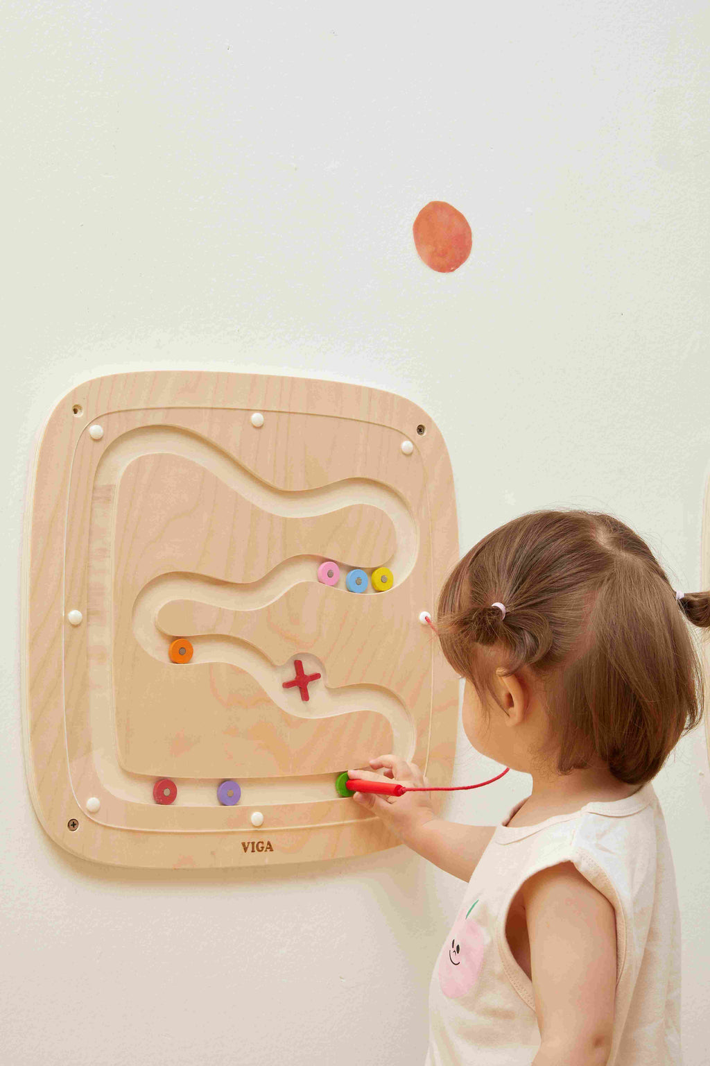 Viga Wooden Gravity Drop Wall Toy - Magnetic STEM Physics Activity Board