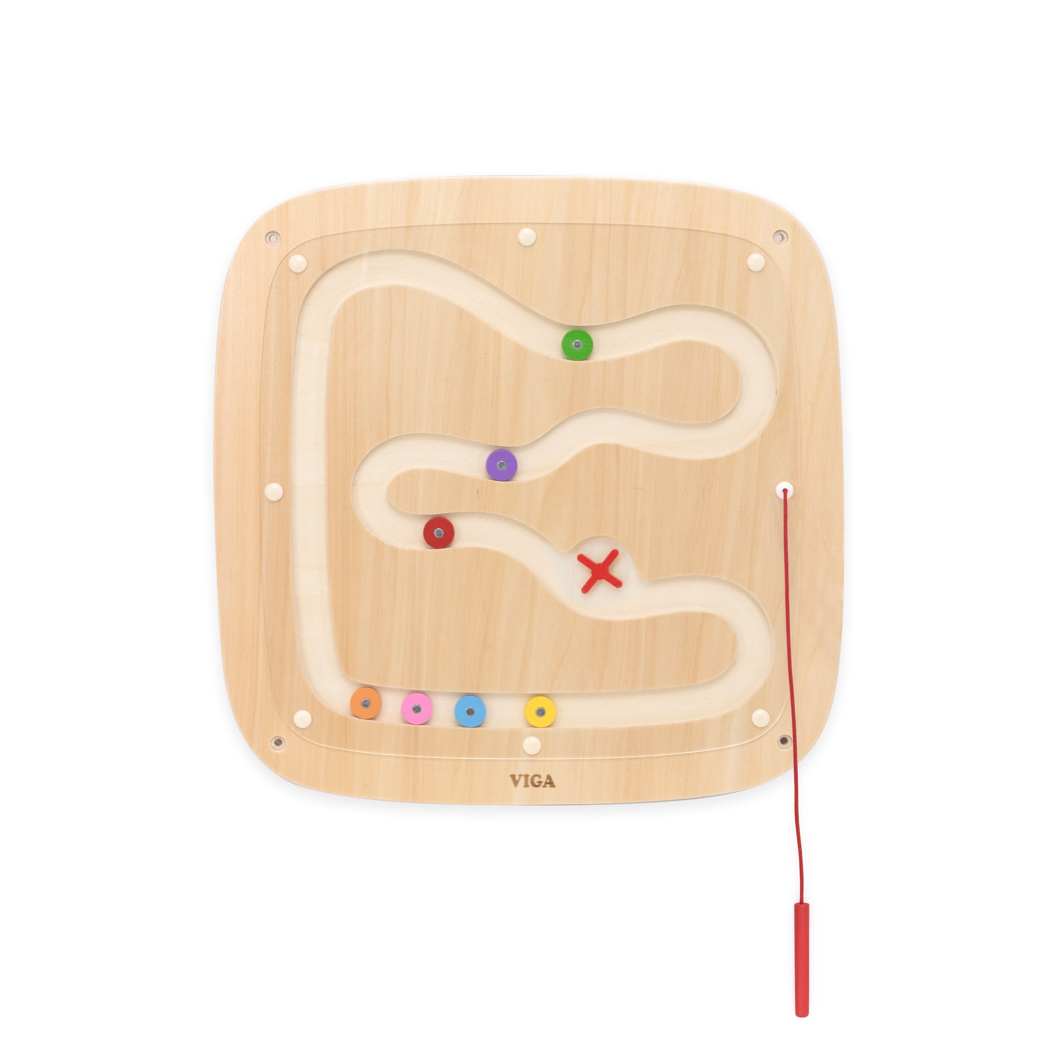 Viga Wooden Gravity Drop Wall Toy - Magnetic STEM Physics Activity Board