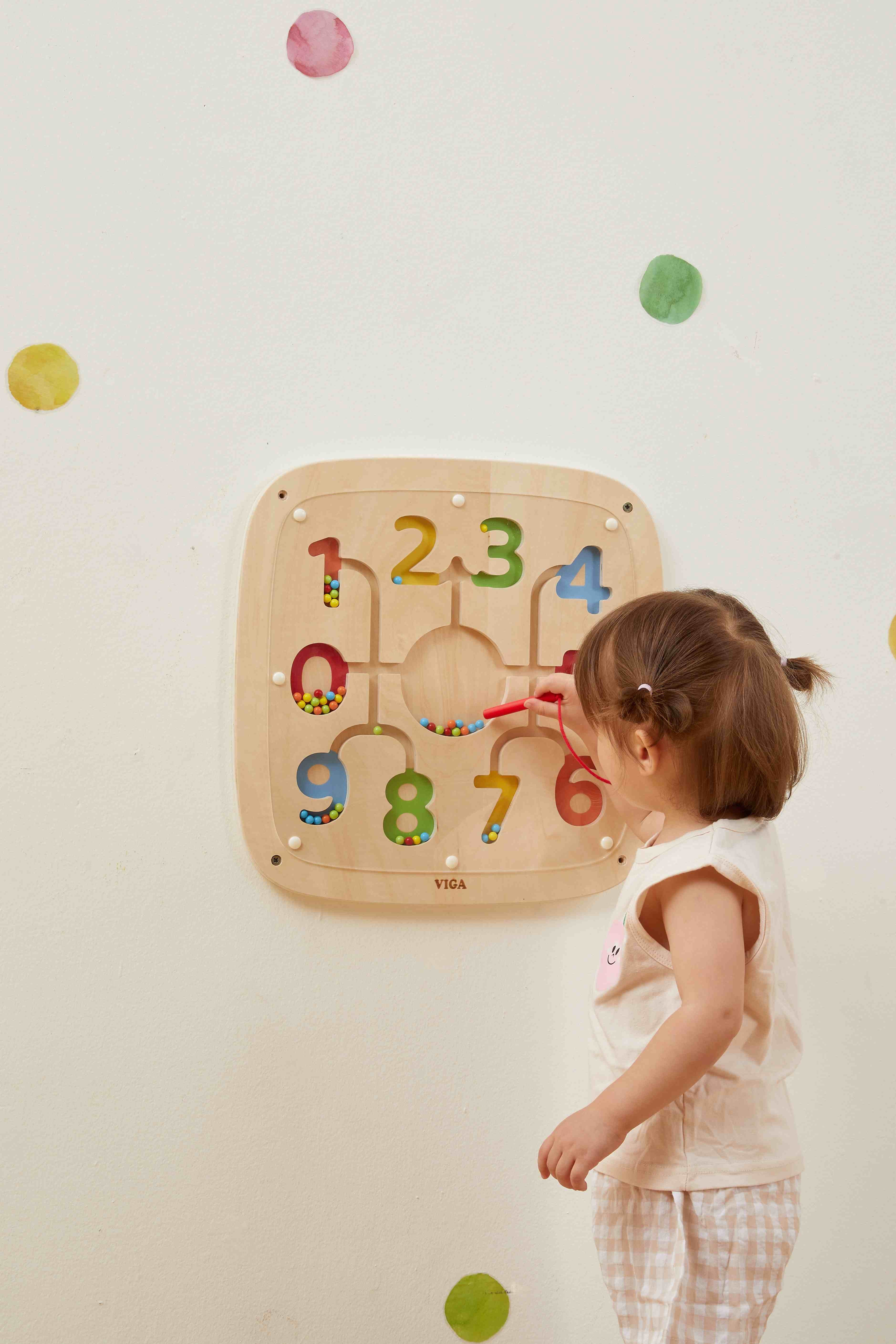 Viga Wooden Counting & Colors Wall Toy - Magnetic Sorting Sensory Activity Board