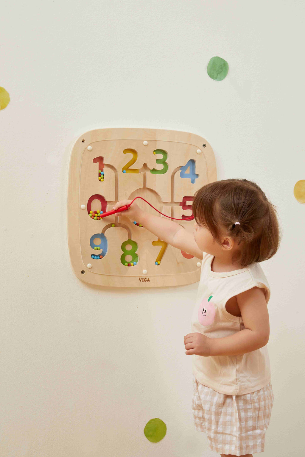 Viga Wooden Counting & Colors Wall Toy - Magnetic Sorting Sensory Activity Board