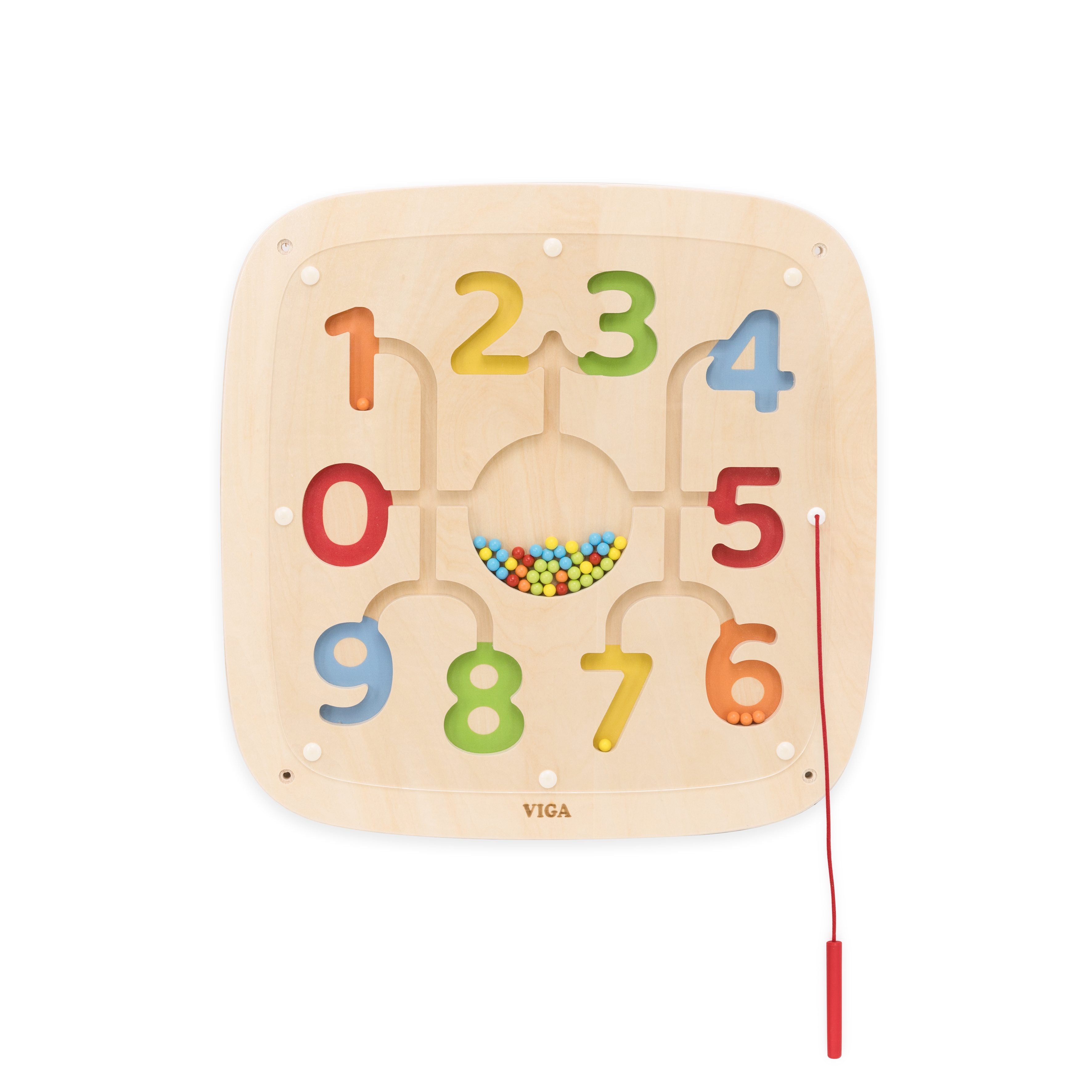 Viga Wooden Counting & Colors Wall Toy - Magnetic Sorting Sensory Activity Board