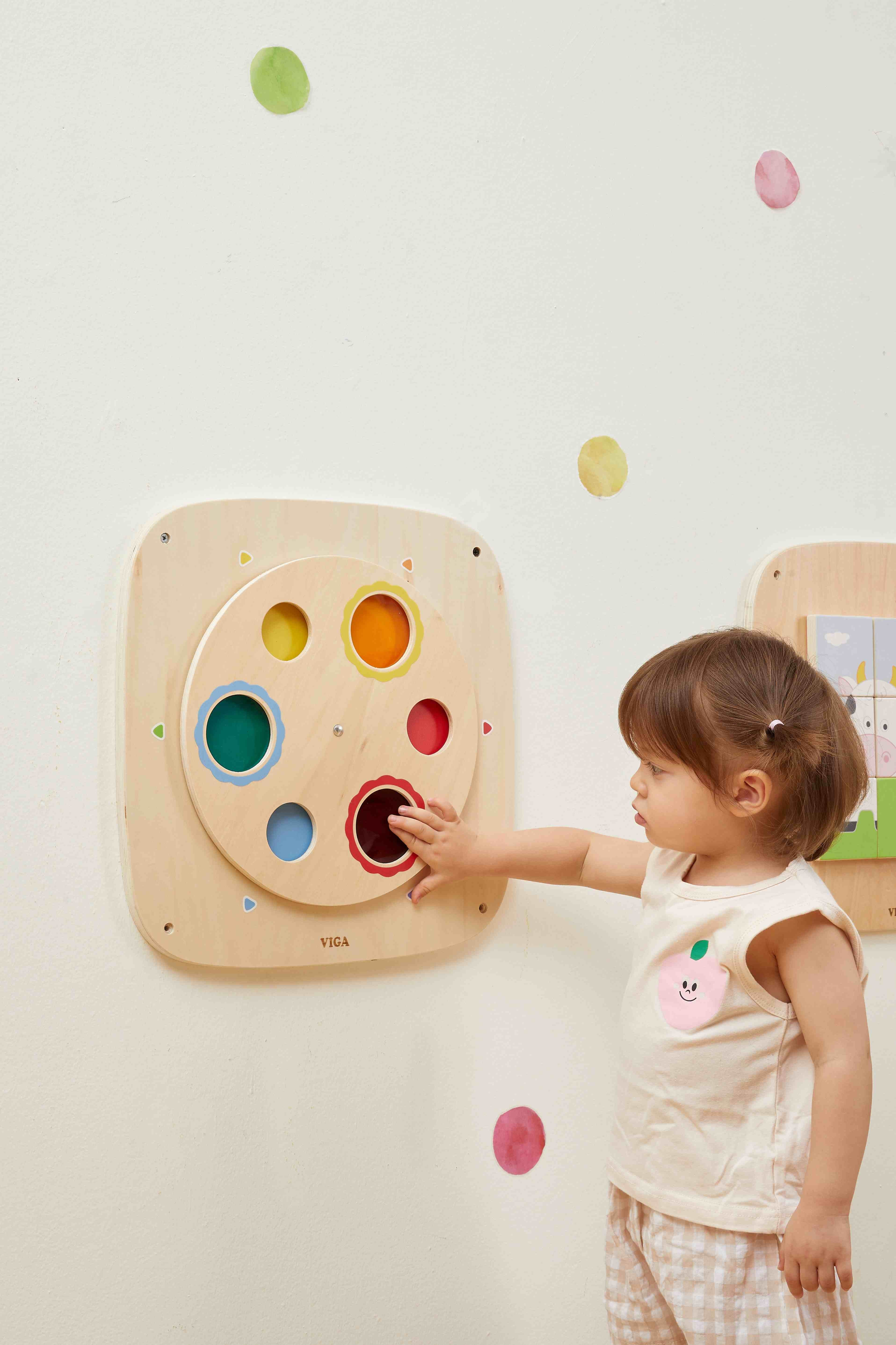 Viga Wooden Color Mixing Wall Toy - Interactive Optical Science Activity Board