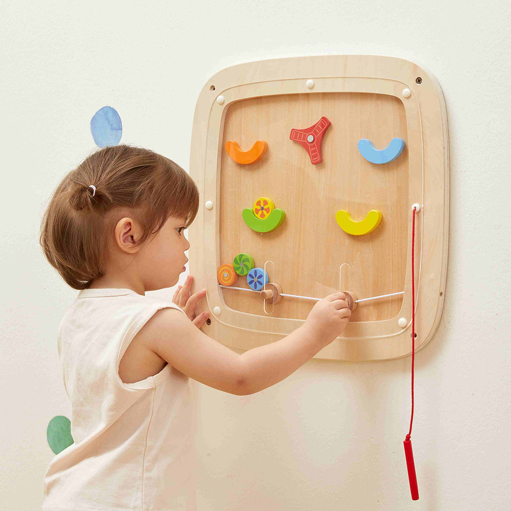 Viga Wooden Magnetic Pinball Wall Toy - Interactive Launch & Score Activity Board
