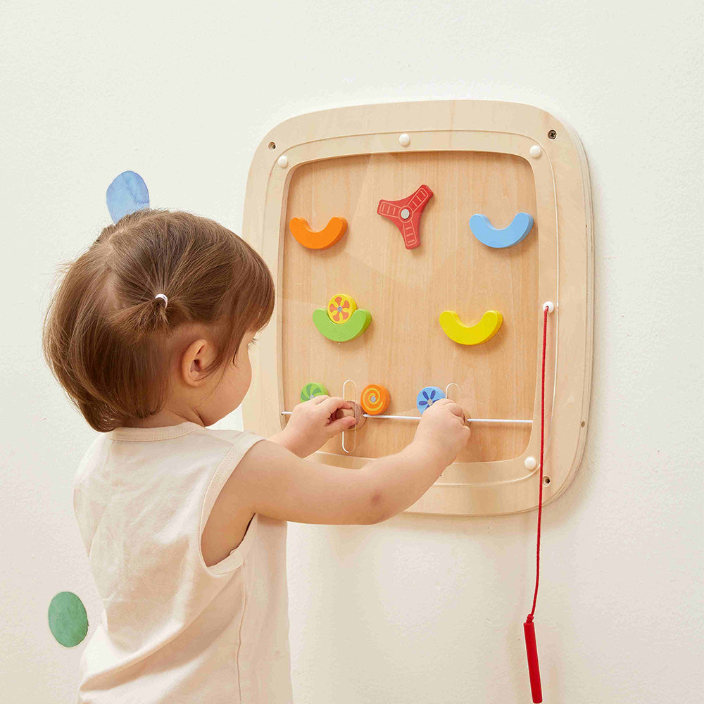 Viga Wooden Magnetic Pinball Wall Toy - Interactive Launch & Score Activity Board
