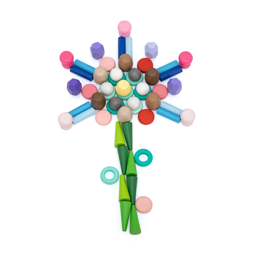 Viga 141-Piece Natural Treasures Loose Parts Set - Montessori Open-Ended Sensory Blocks