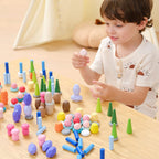 Viga 141-Piece Natural Treasures Loose Parts Set - Montessori Open-Ended Sensory Blocks