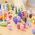Viga 141-Piece Natural Treasures Loose Parts Set - Montessori Open-Ended Sensory Blocks