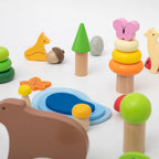 Viga 58-Piece Forest Stories Loose Parts Set - Montessori Sensory Discovery Box
