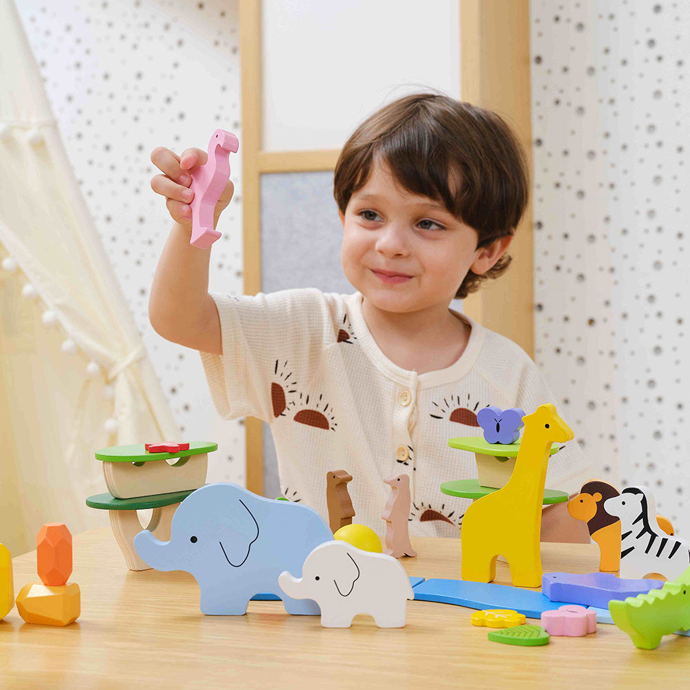Viga 55-Piece Tropical Adventure Loose Parts Set - Montessori Safari Sensory Box