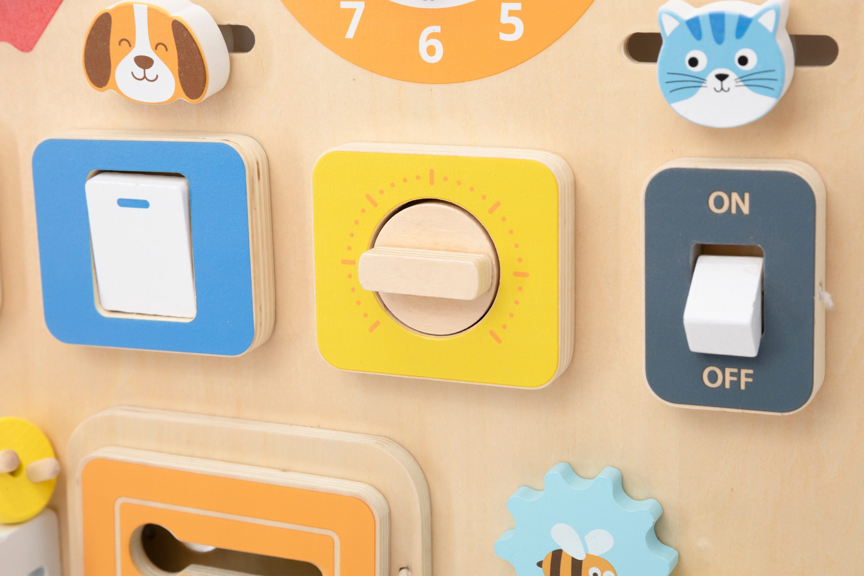 Viga Wooden Small House Busy Board - Montessori Sensory Wall & Tabletop Activity Center