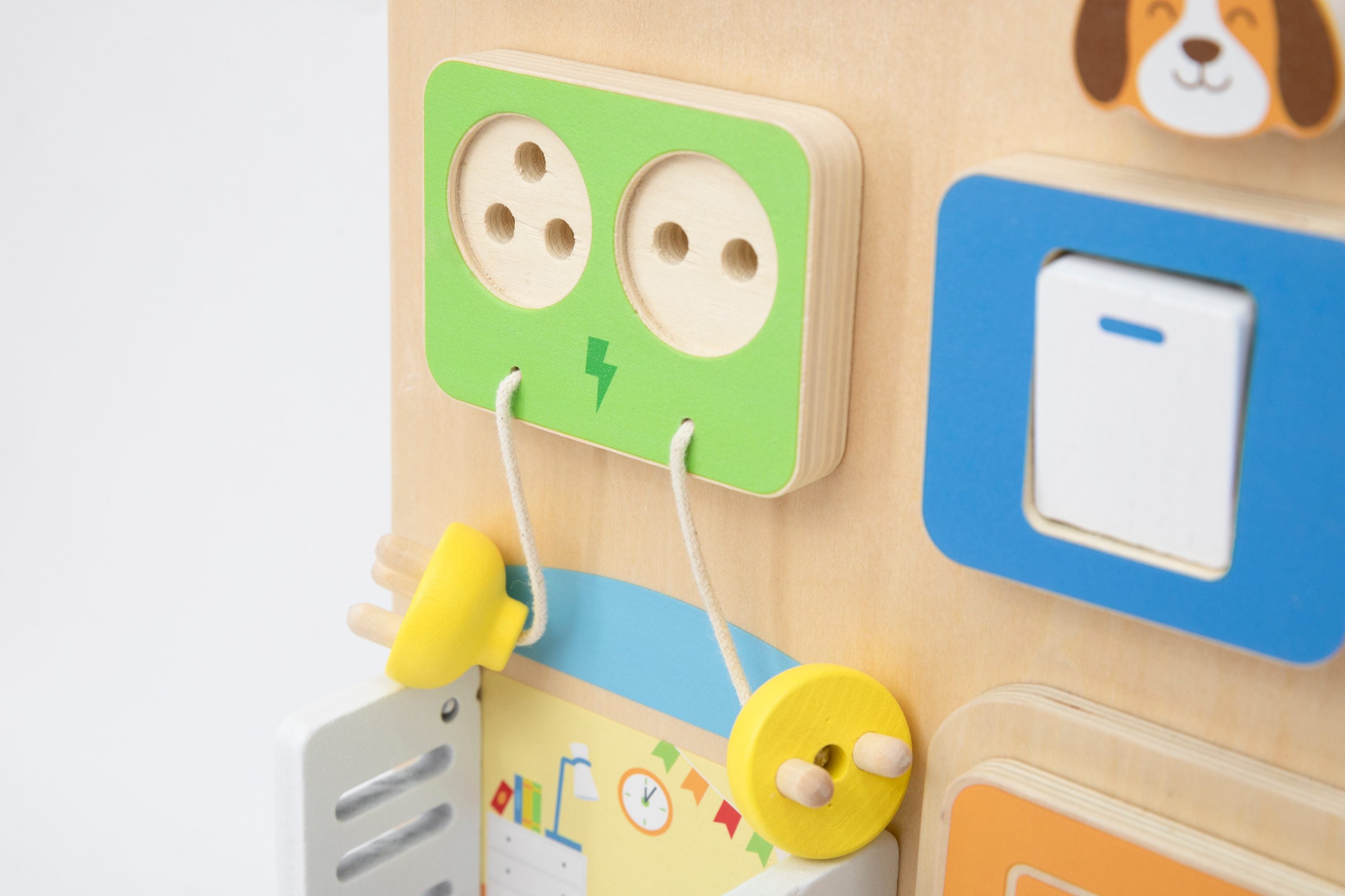 Viga Wooden Small House Busy Board - Montessori Sensory Wall & Tabletop Activity Center