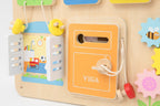 Viga Wooden Small House Busy Board - Montessori Sensory Wall & Tabletop Activity Center