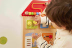 Viga Wooden Small House Busy Board - Montessori Sensory Wall & Tabletop Activity Center